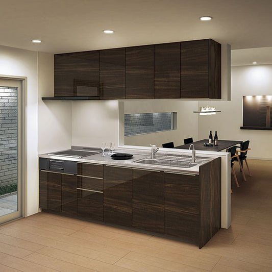 リクシル キッチン シエラ I型2550 換気扇吊り戸700付 ガスコンロ ステンレスシンク プラン1112B